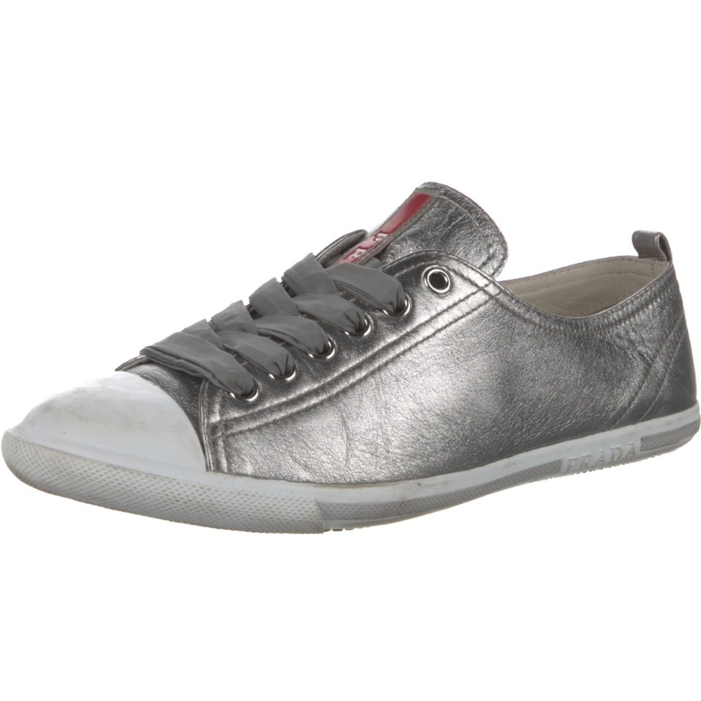 Prada sport leather colorblock pattern sneakers. Pre-owned. Size 38.5 - Picture 2 of 3